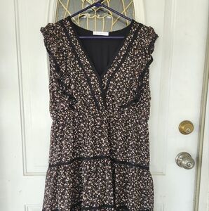 Cos Femme Floral Black and Pink Women's Dress